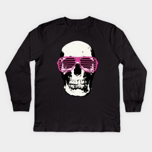 Cool skull with cool glasses Kids Long Sleeve T-Shirt